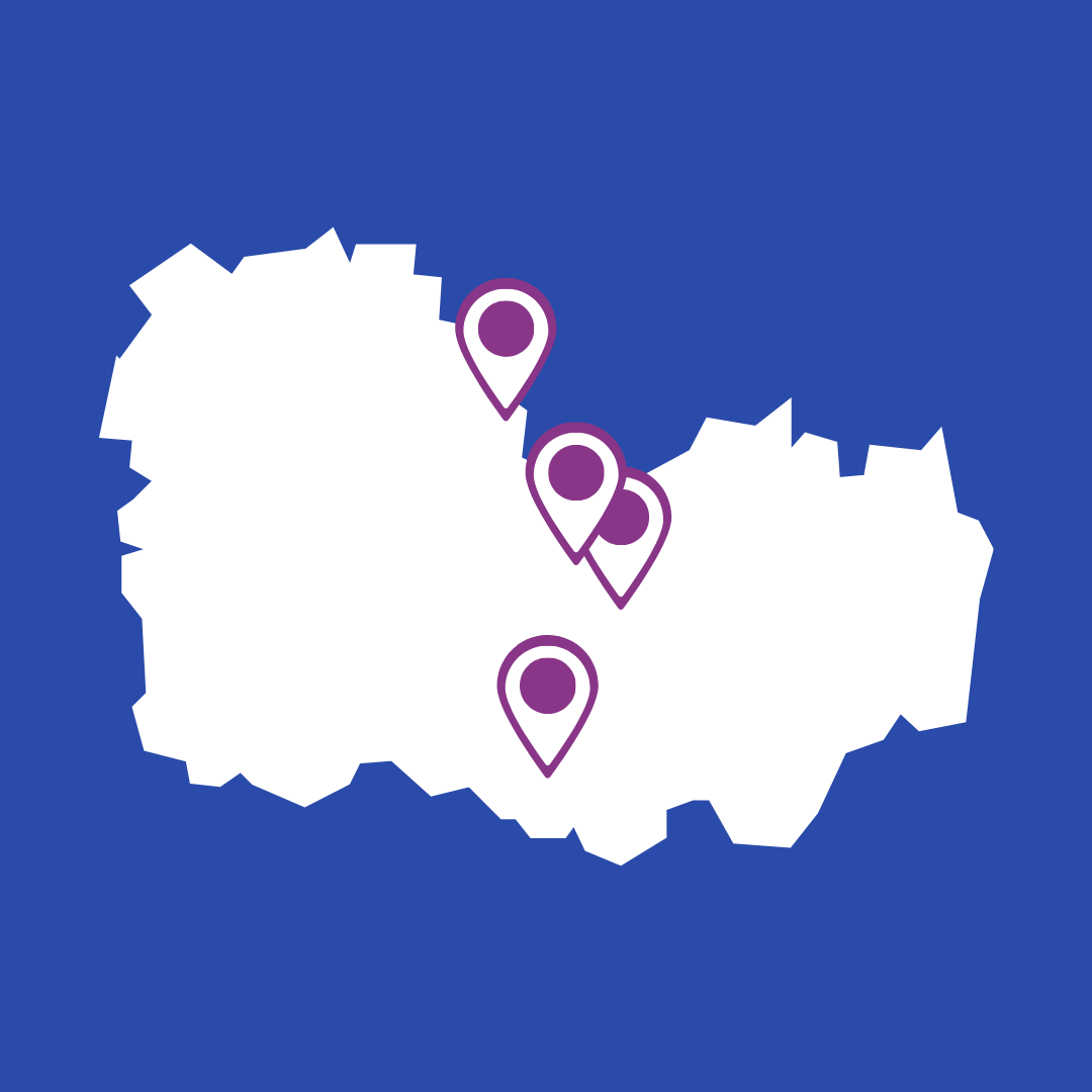 Carte localisant les points de médiation numérique Familles Rurales dans le 22.